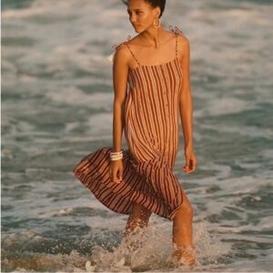 Faithfull the Brand x Anthropologie Arrieta Dress 4 Striped Tassel Boho Maxi